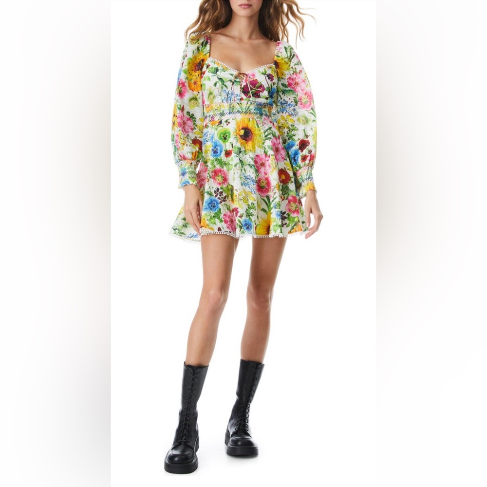 Alice and Olivia flower eyelet dress NWT